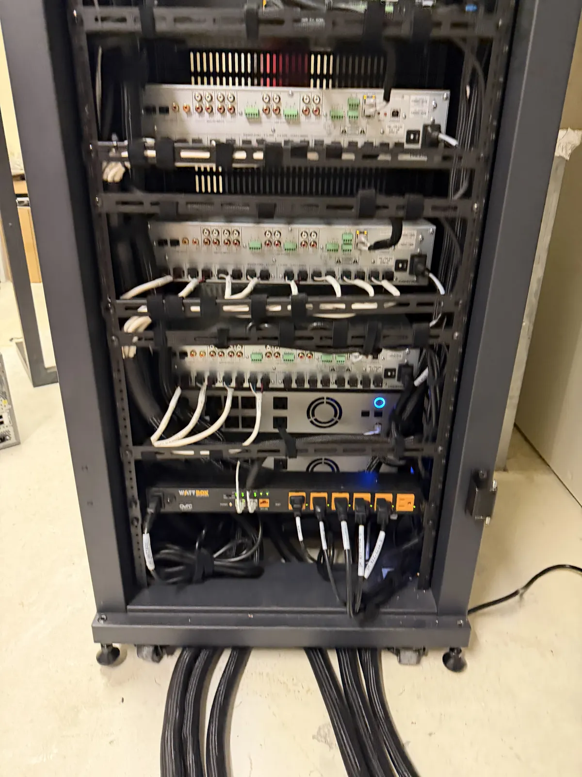 Dressed and labeled rack wiring